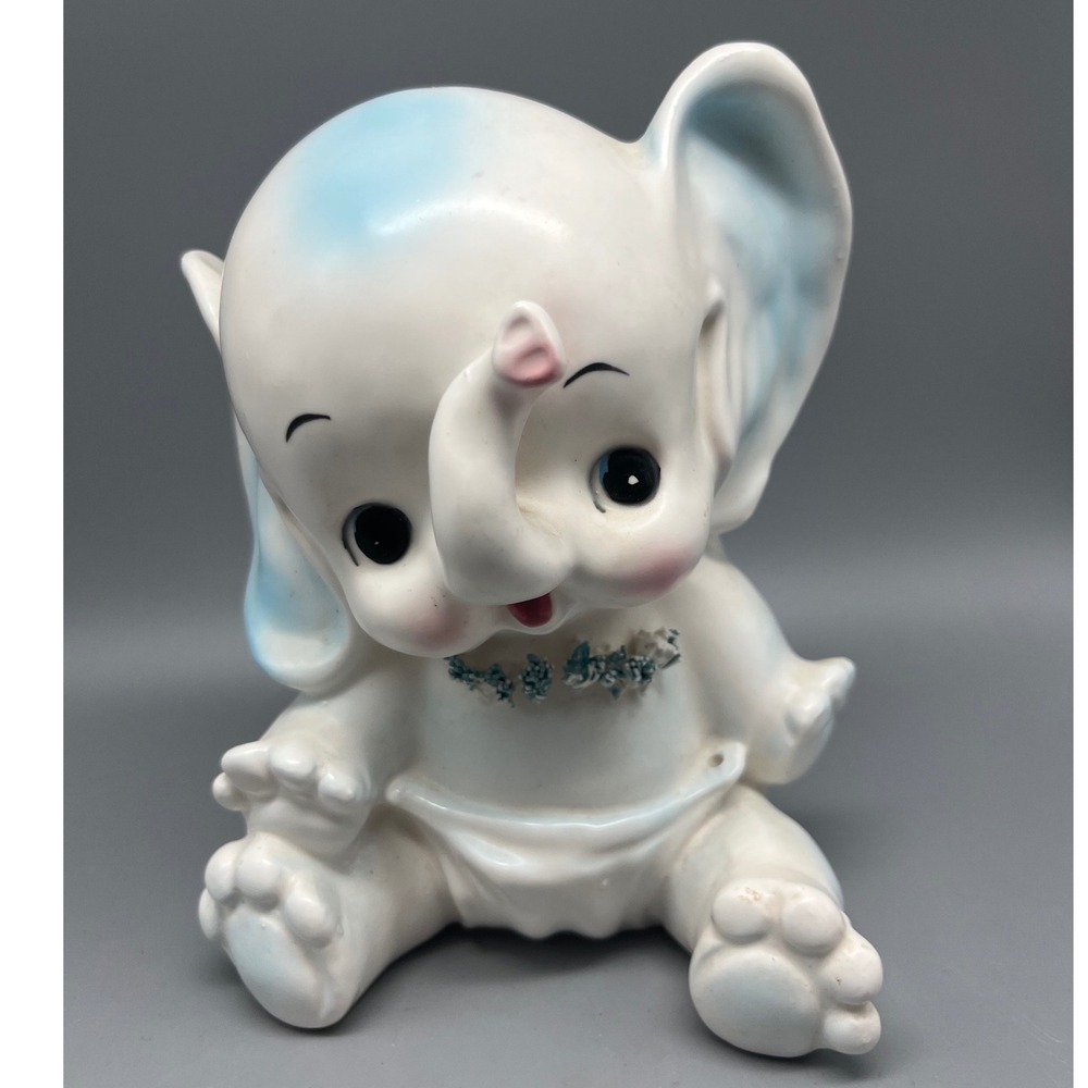 Vintage‎ Elephant Planter By RELPO Samson Imported 5430B  Blue 60s